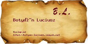 Botyán Luciusz névjegykártya